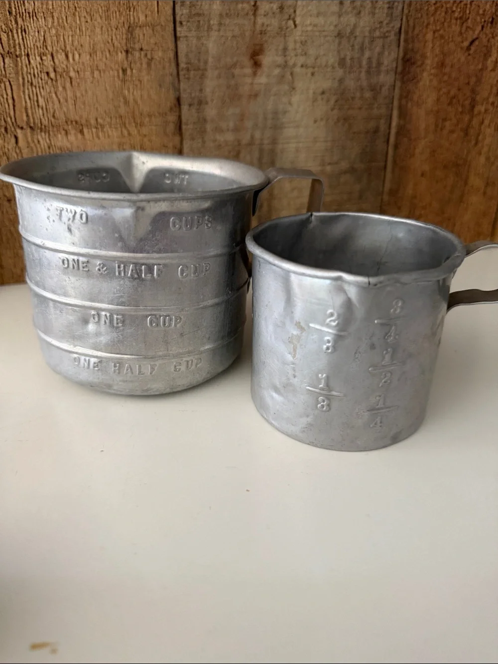 Vintage Aluminum Cookie Cutters and Measuring Cups Set